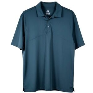 Gerry Mens Large Polo Shirt Polyester Spandex Dark Teal Short Sleeve Golf Active